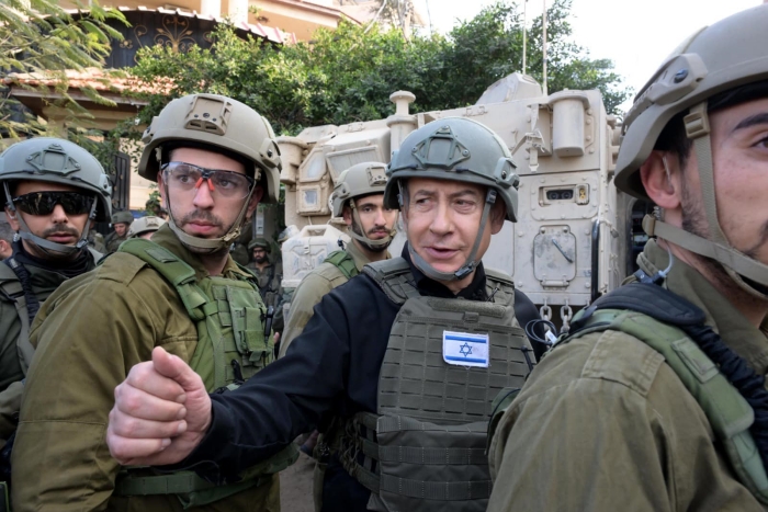 以色列總理納坦雅胡言視以色列國防軍。（圖／翻攝自FB@Benjamin Netanyahu）